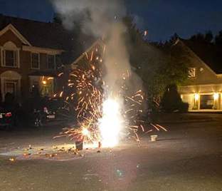 Fireworks at the authors home in Fairfax in celebration of Diwali.