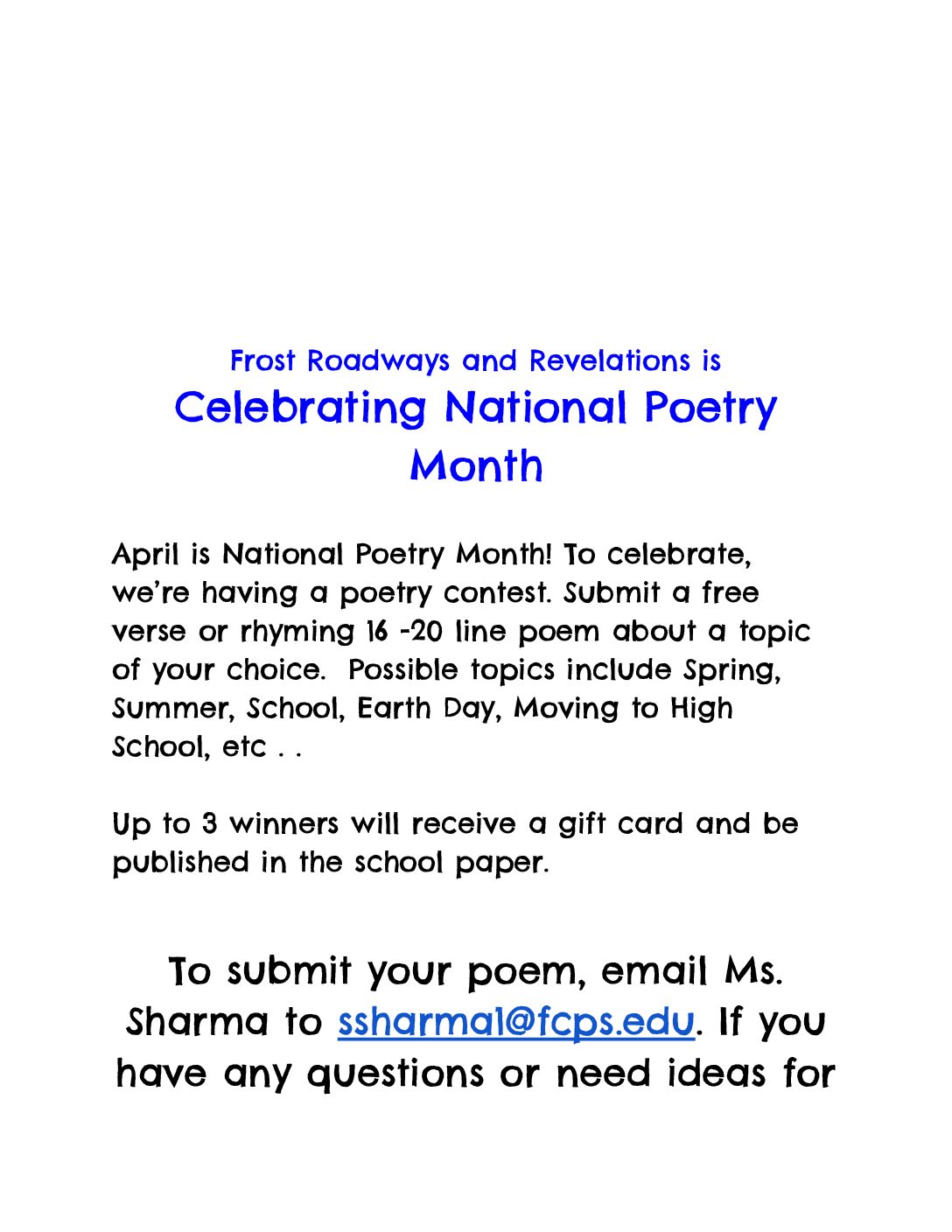 Celebrating National Poetry Month!