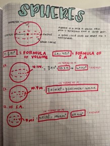 The final product of a student’s math notes.